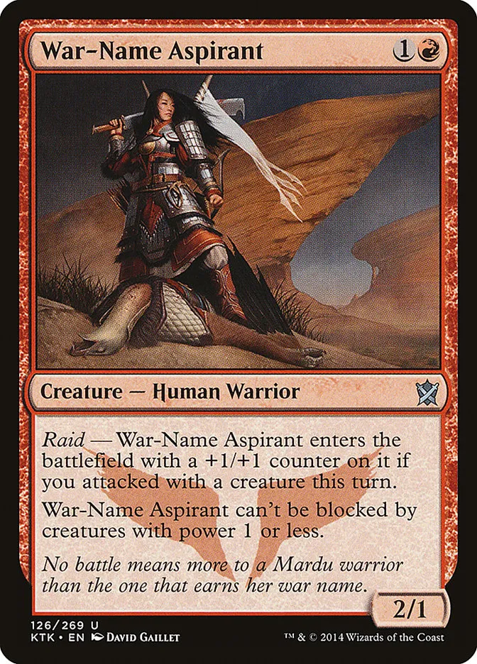 War-Name Aspirant Front Face