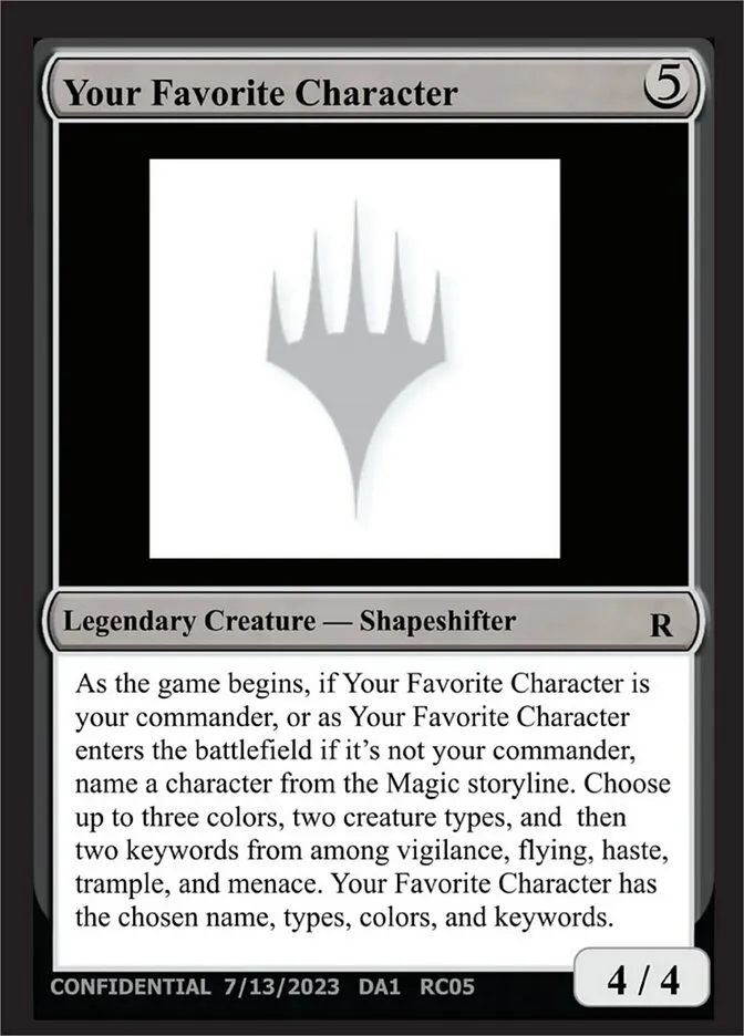 Your Favorite Character Front Face