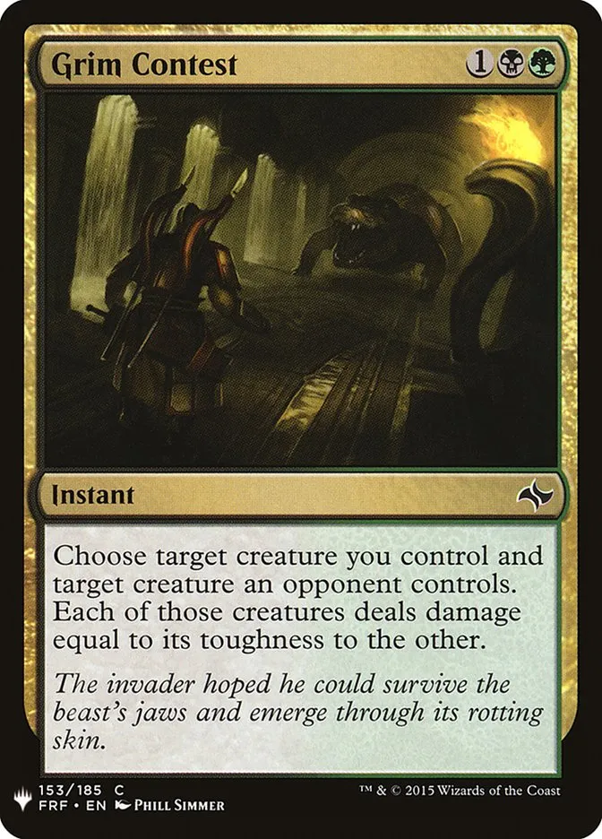 Grim Contest Front Face