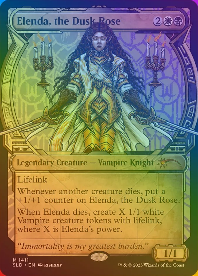 Elenda, the Dusk Rose Front Face