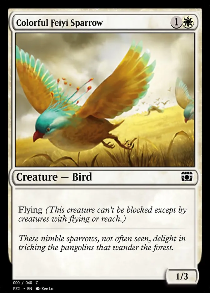 Colorful Feiyi Sparrow Front Face