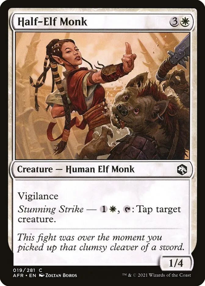 Half-Elf Monk Front Face