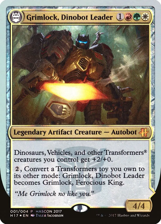Grimlock, Dinobot Leader // Grimlock, Ferocious King Front Face