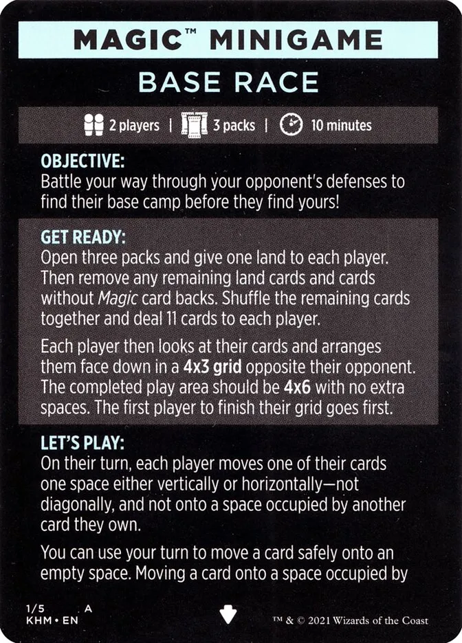 Base Race // Base Race (cont'd) Front Face