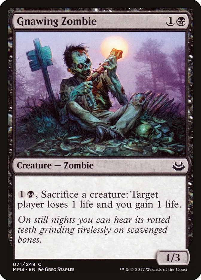 Gnawing Zombie Front Face