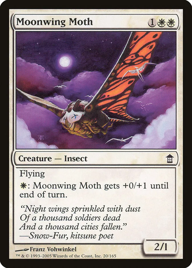 Moonwing Moth Front Face
