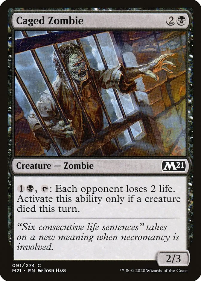 Caged Zombie Front Face