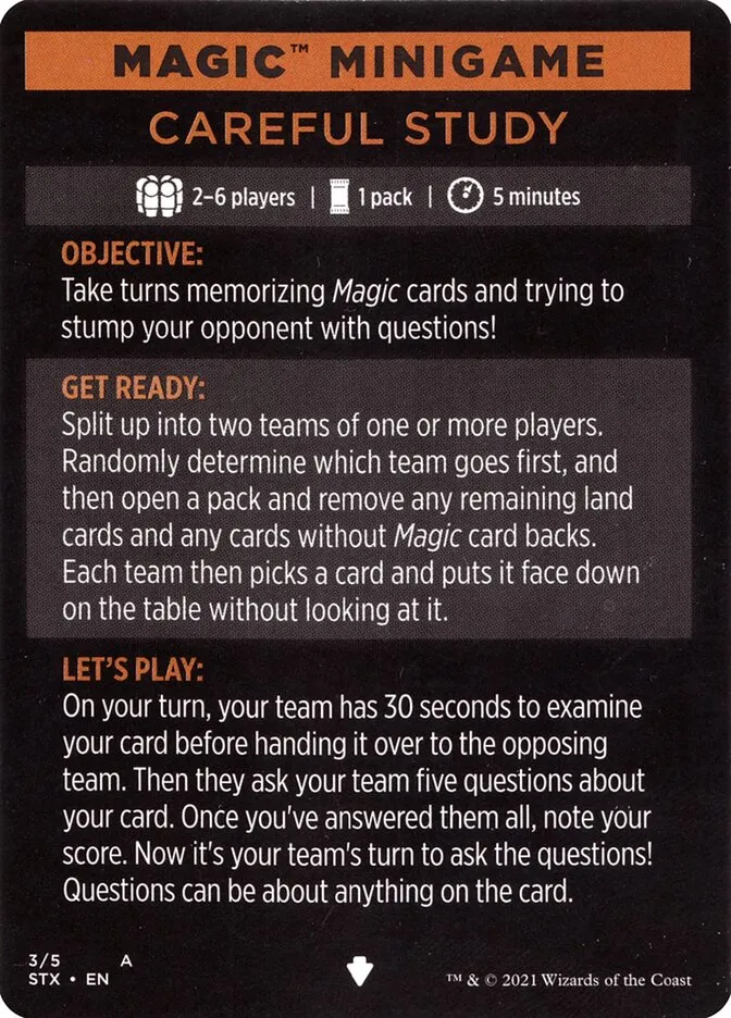 Careful Study (minigame) // Careful Study (cont'd) Front Face