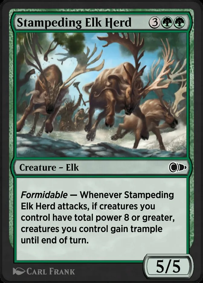 Stampeding Elk Herd Front Face