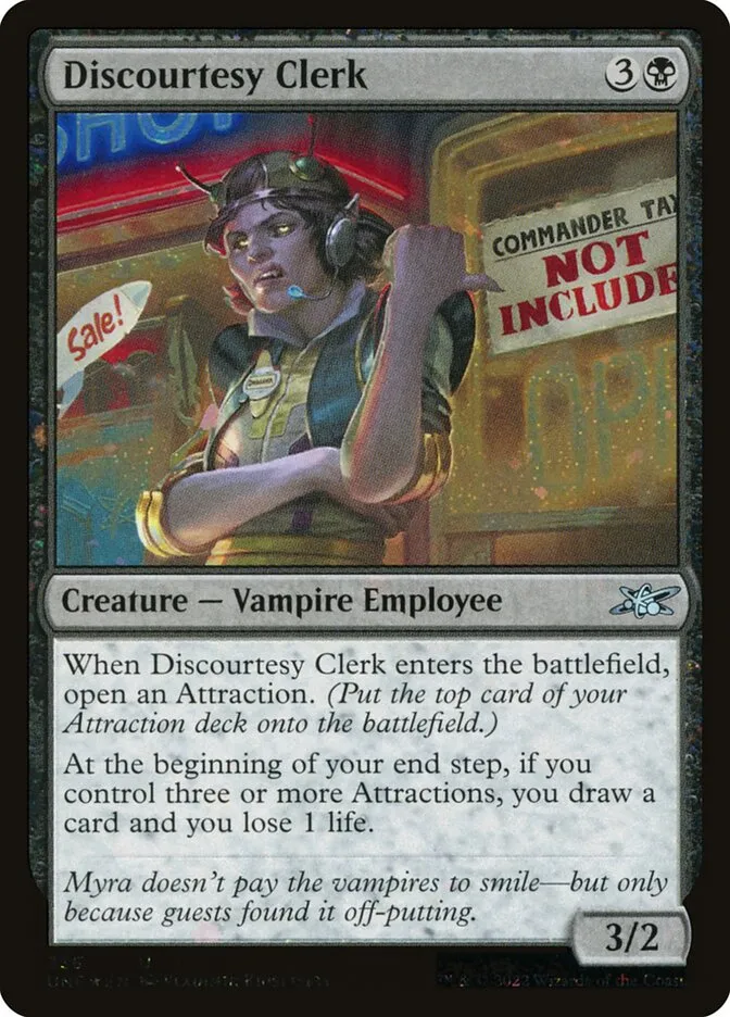 Discourtesy Clerk Front Face