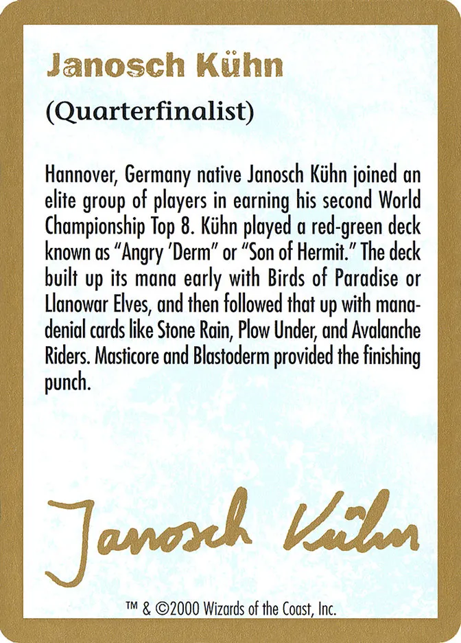 Janosch Kühn Bio (2000) Front Face