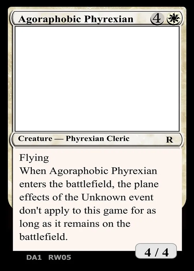 Agoraphobic Phyrexian Front Face